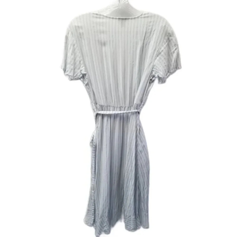 Torrid Blue & White Striped Challis Wrap Dress 00 - Picture 3 of 13
